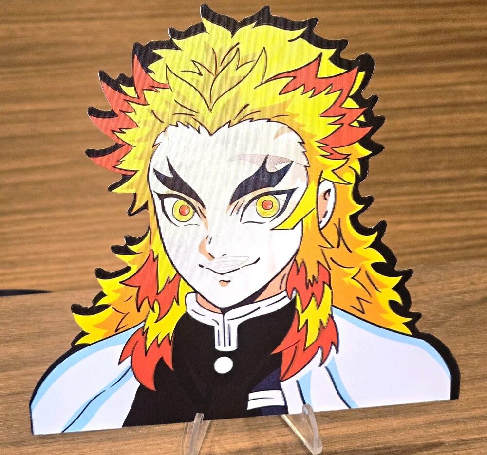 Demon Slayer Kyojuro Rengoku 3D Lenticular Motion Car Laptop Sticker Decal